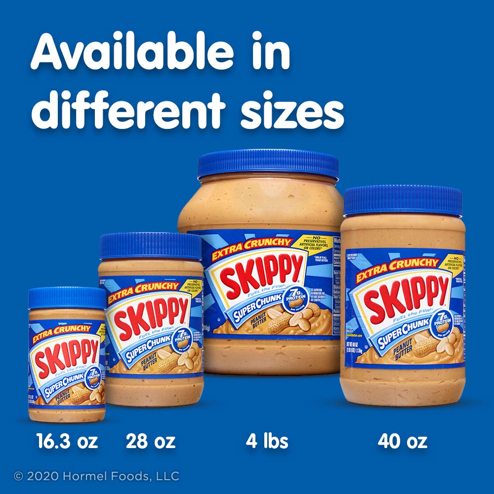 SKIPPY Reduced Fat Super Chunk Peanut Butter – 25% Less Fat Pantry Staple for Health-Conscious Meal Prep