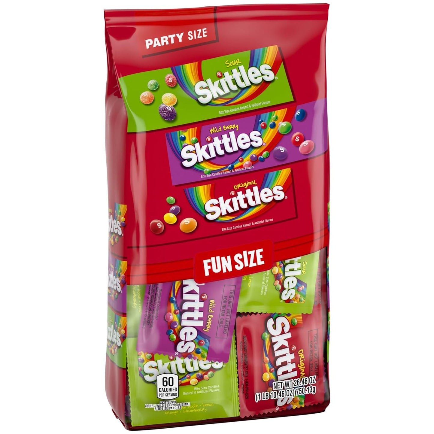 SKITTLES Assorted Candy Bulk Pack – Kids Birthday Party Goodie Bag Stuffer & Piñata Filler, 20.13 oz