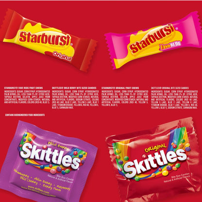 Skittles Starburst Assorted Fruity Candy – Housewarming and Hostess Gift Snack Bowl Refill, 32.28 oz Variety Bag