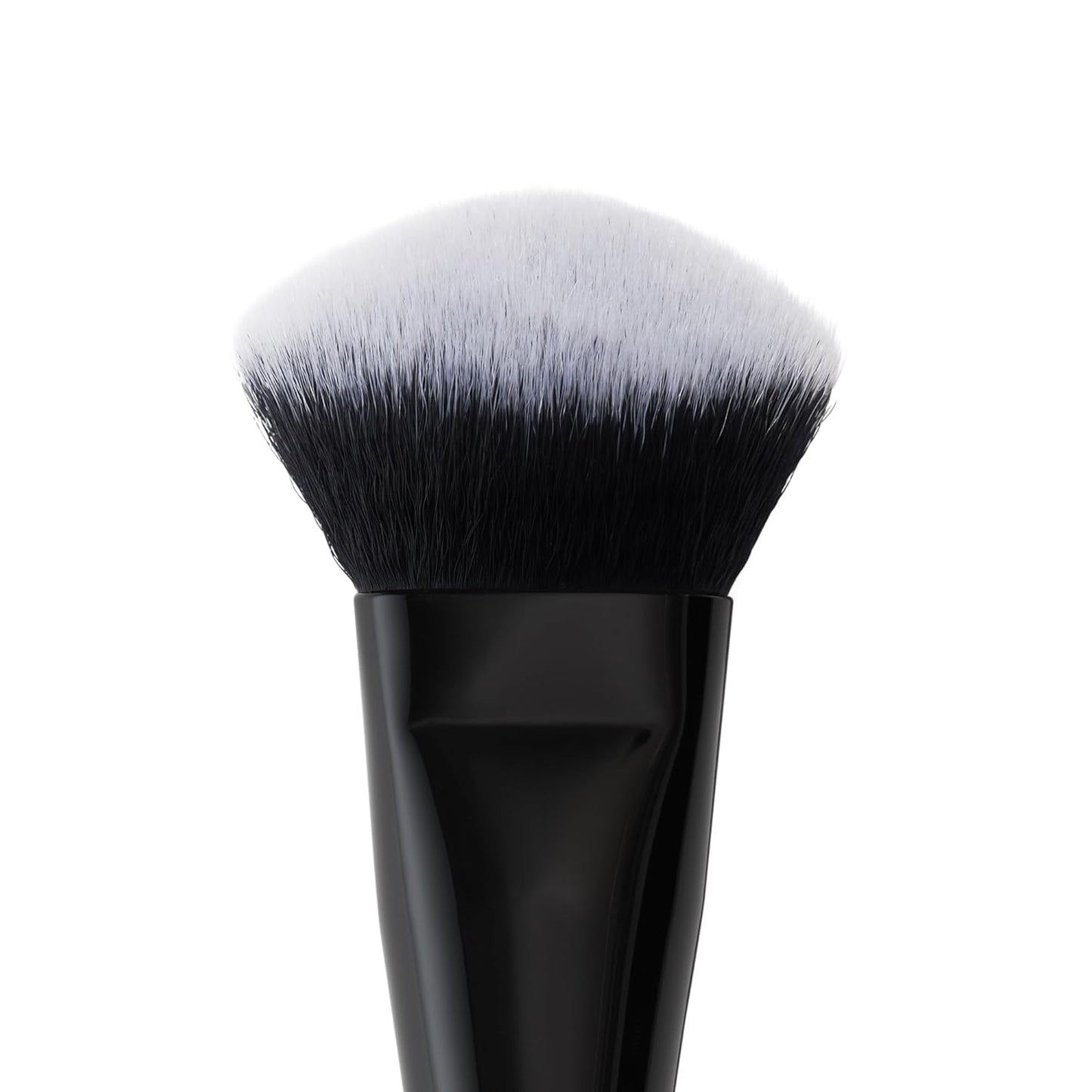 slanted/angled brush head that contours to the cheek shape
