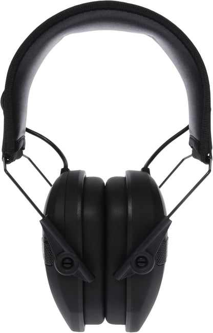 slim over-the-ear muff profile for low-bulk fit