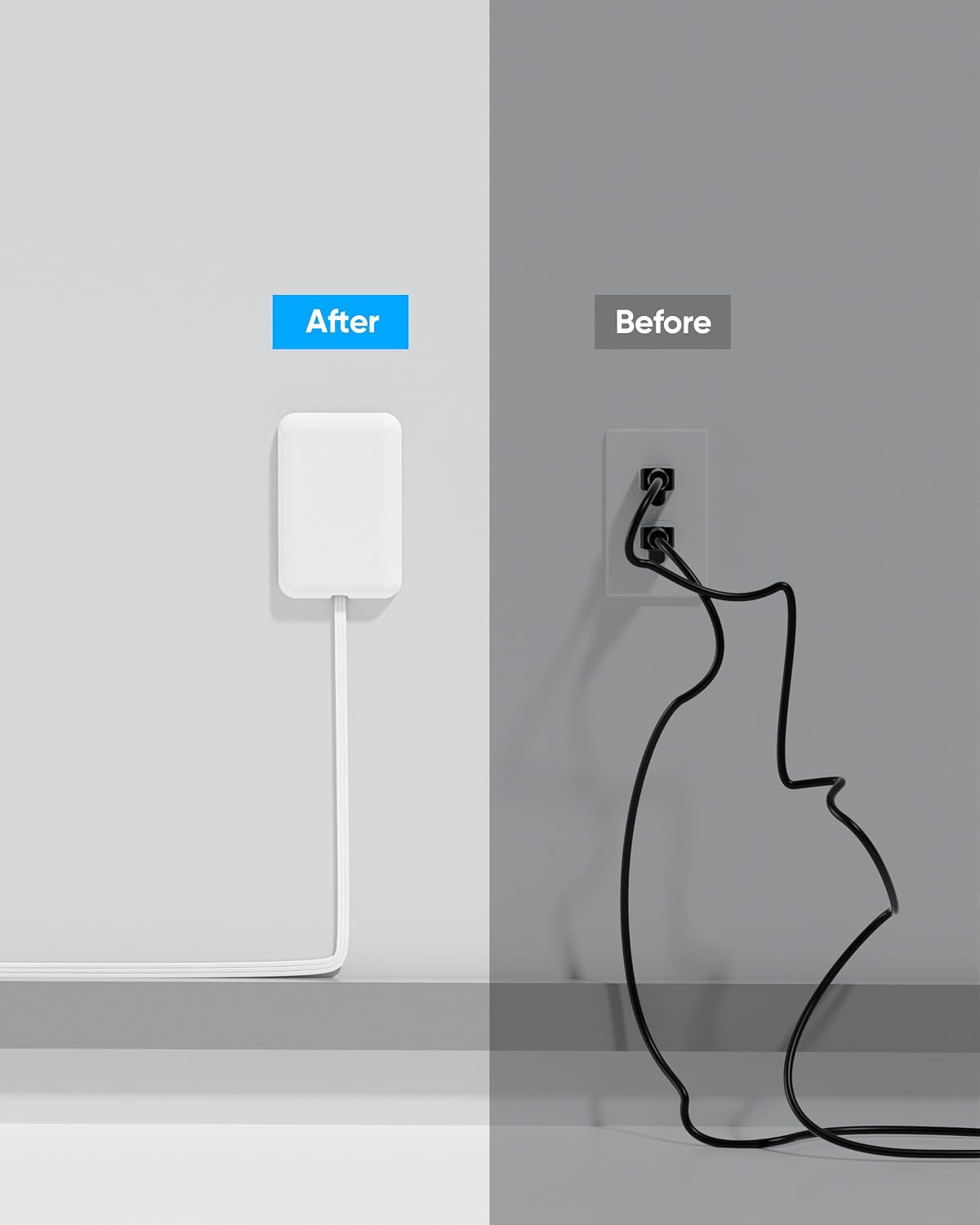 SlimCord Studio – Smart Gift for Remote Workers, Flat Plug Charging Hub with 6 Outlets and 3 USB