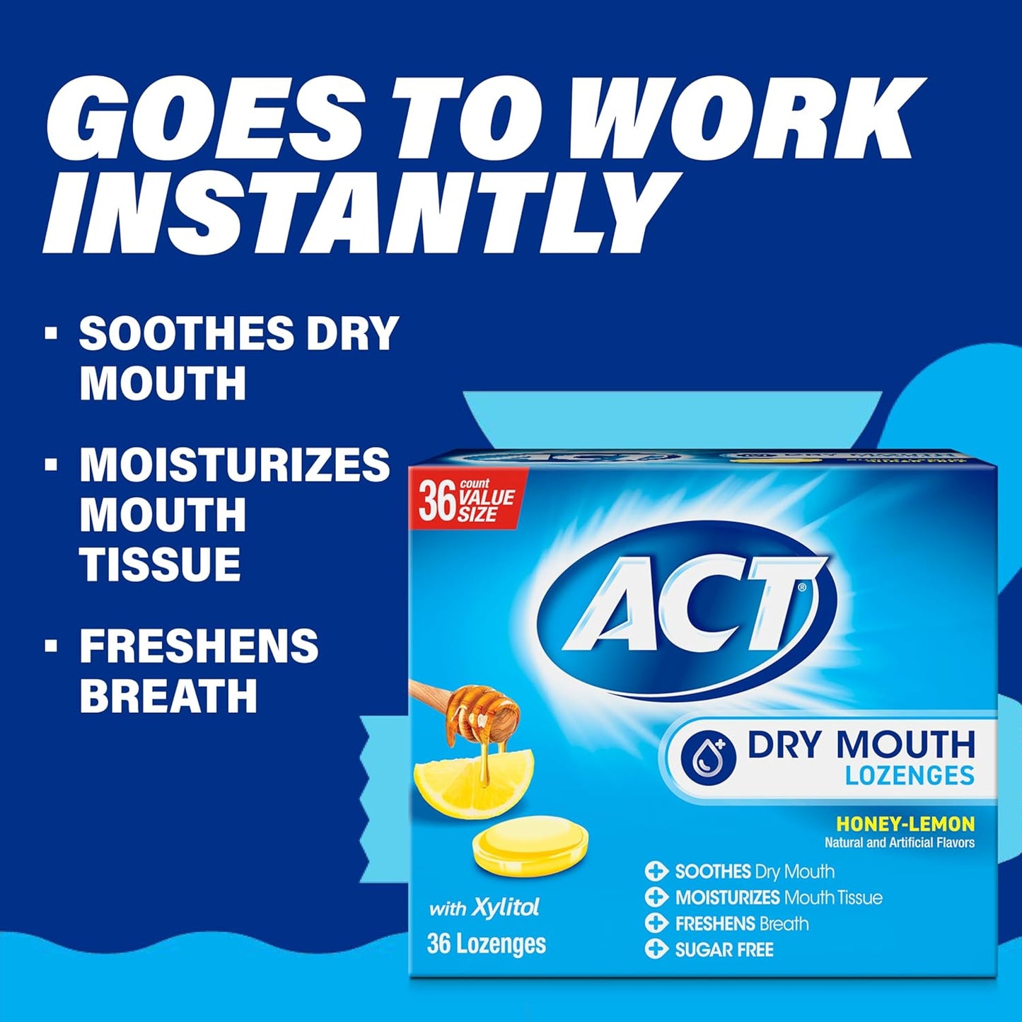 slow-dissolve lozenge format for sustained moisture and breath freshening