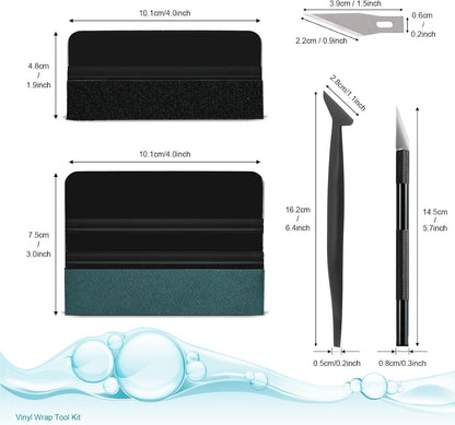 small fabric-felt squeegee for removing water, dust, and air bubbles