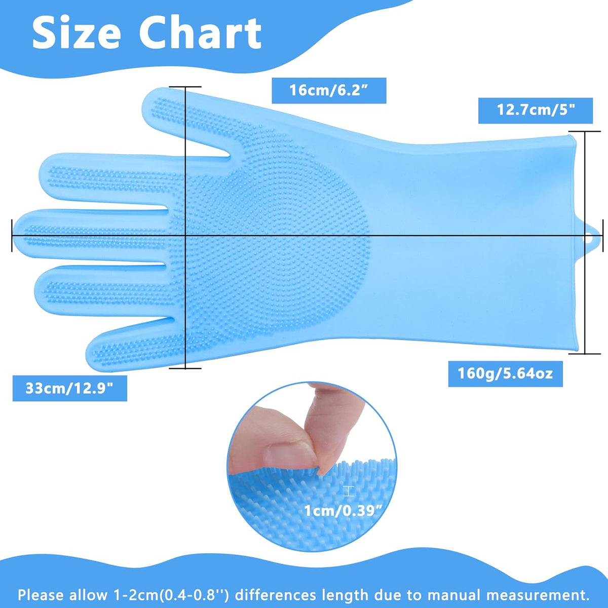 small particle texture on reverse side for surface hair and massage