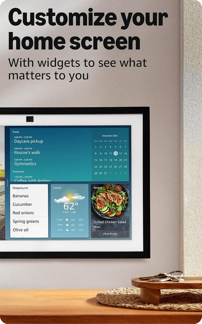 smart home dashboard for voice or tap control of lights, cameras, and routines