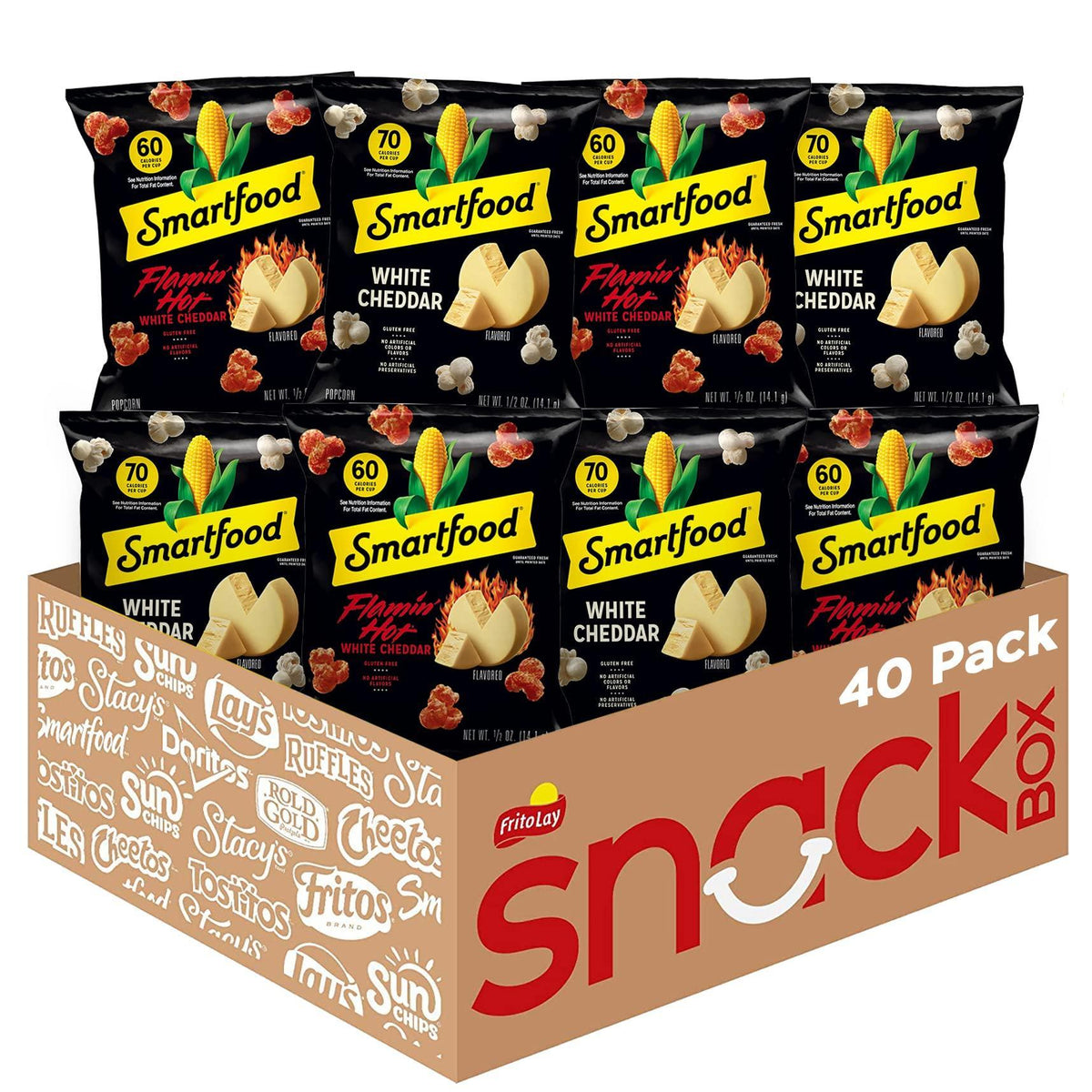Smartfood Popcorn Single-Serve Bags – Picnic Basket Snack with Three Flavors for the Whole Crew, 40 Count