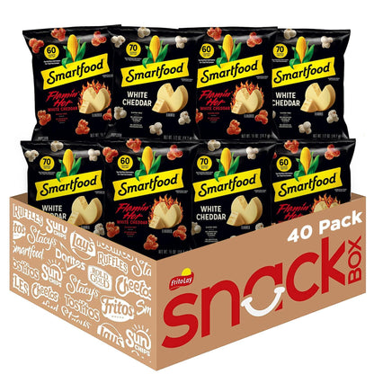 Smartfood Popcorn Single-Serve Bags – Picnic Basket Snack with Three Flavors for the Whole Crew, 40 Count