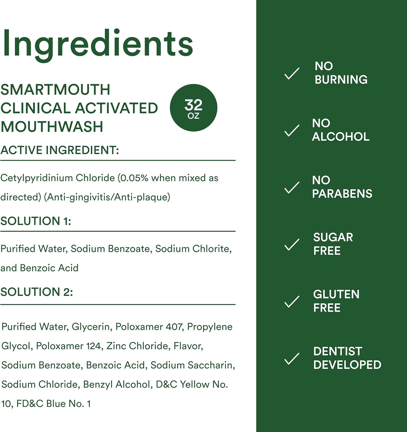 SmartMouth Clinical 2-Bottle Mouthwash – Calming Bedtime Self-Care Rinse, Alcohol-Free Fresh Breath Support