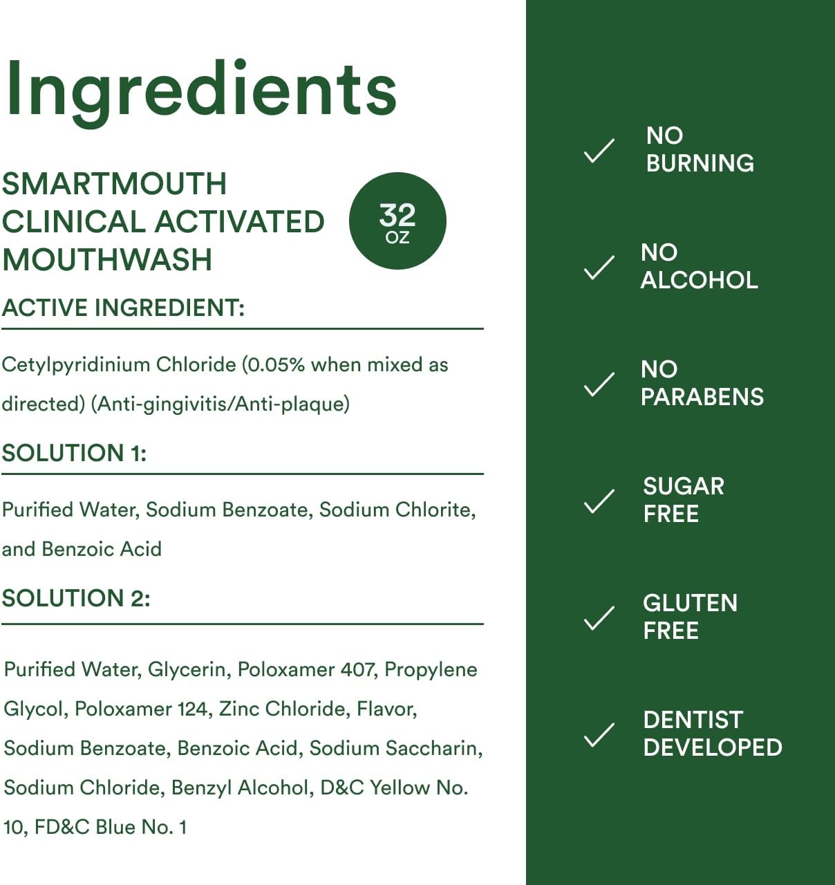 SmartMouth Clinical 2-Bottle Mouthwash – Calming Bedtime Self-Care Rinse, Alcohol-Free Fresh Breath Support