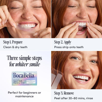 Smilebloom Peroxide-Free Whitening Strips – Sensitivity-Free Smile Brightening, Safe for Sensitive Teeth & Gums