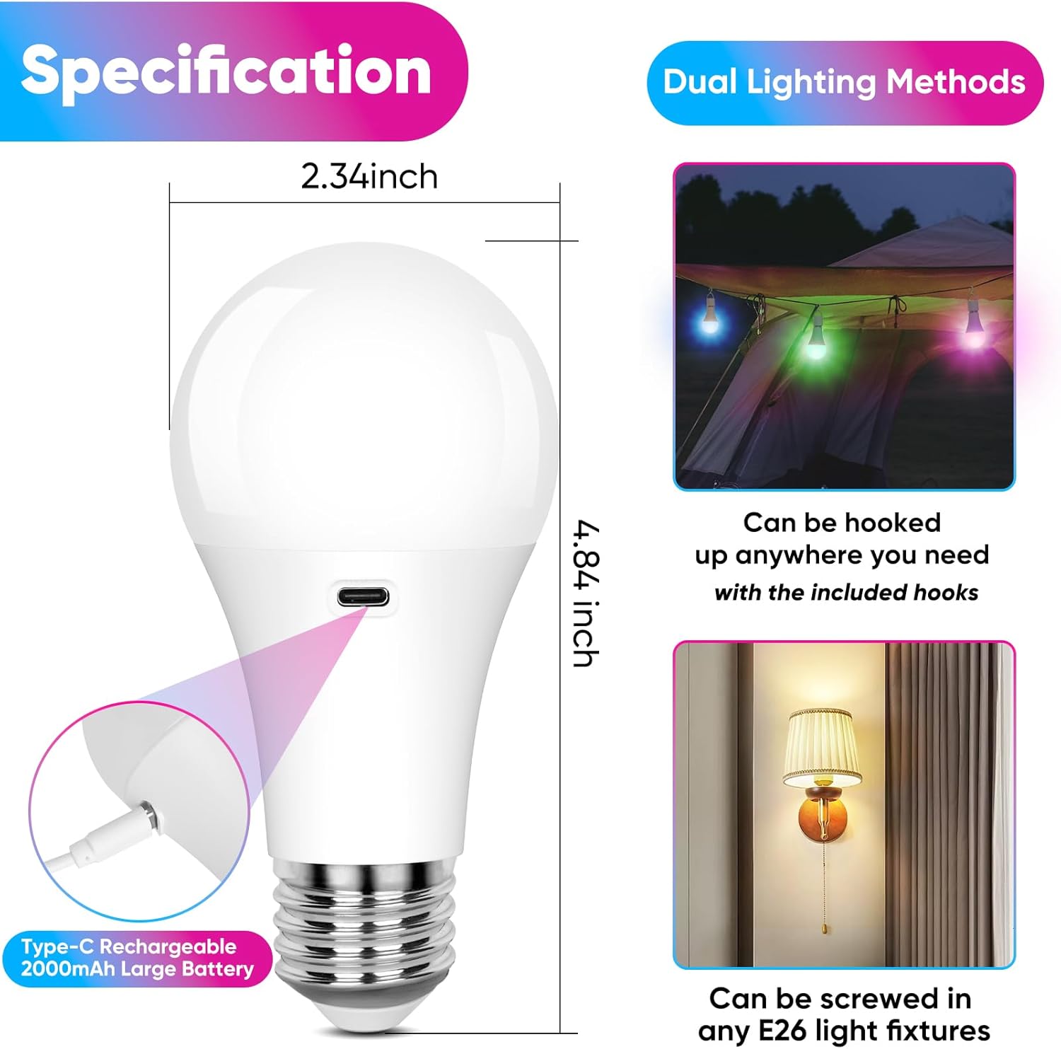 smooth and flash color-changing modes for static mood or dynamic party lighting