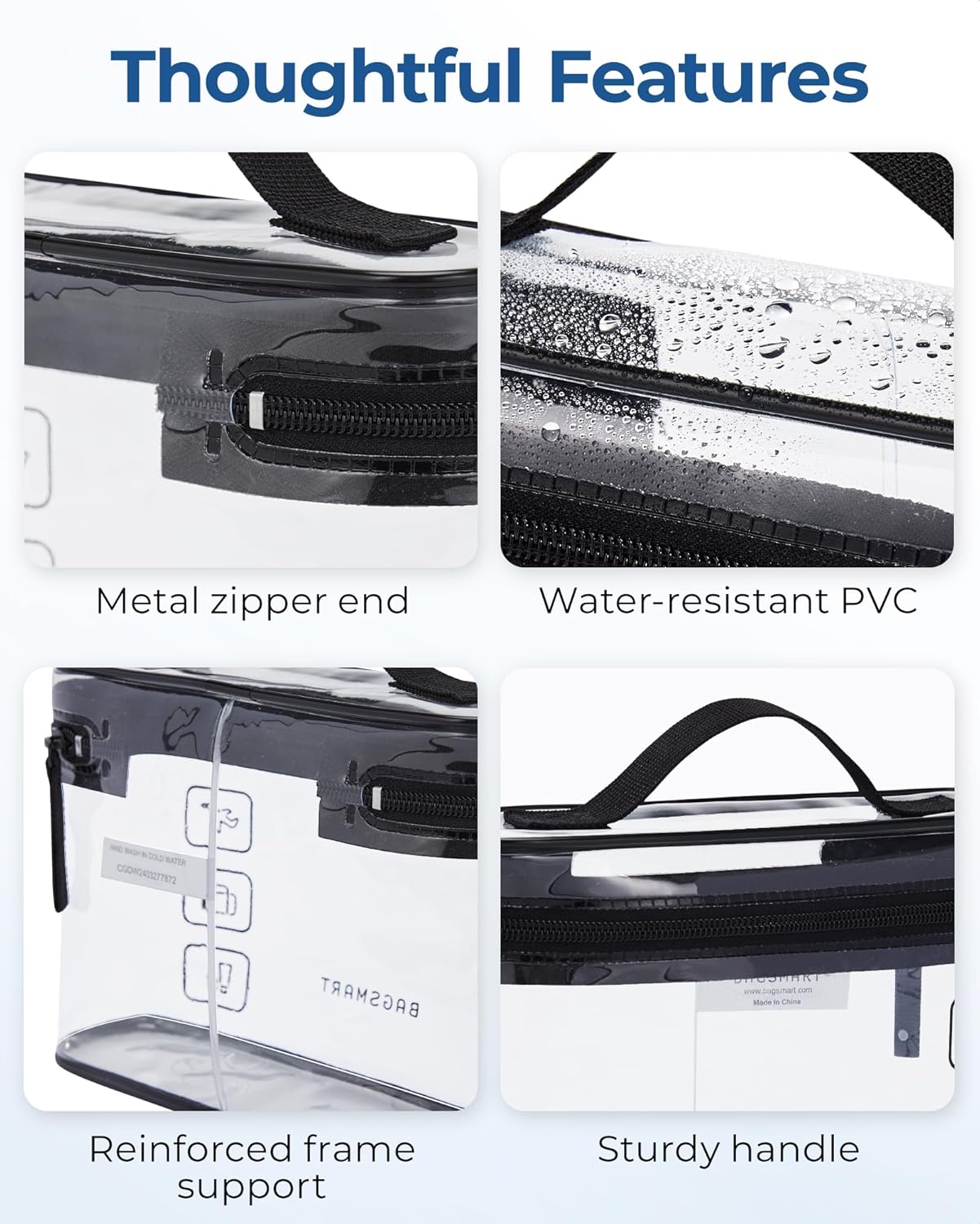 smooth-glide zipper with quick-access design