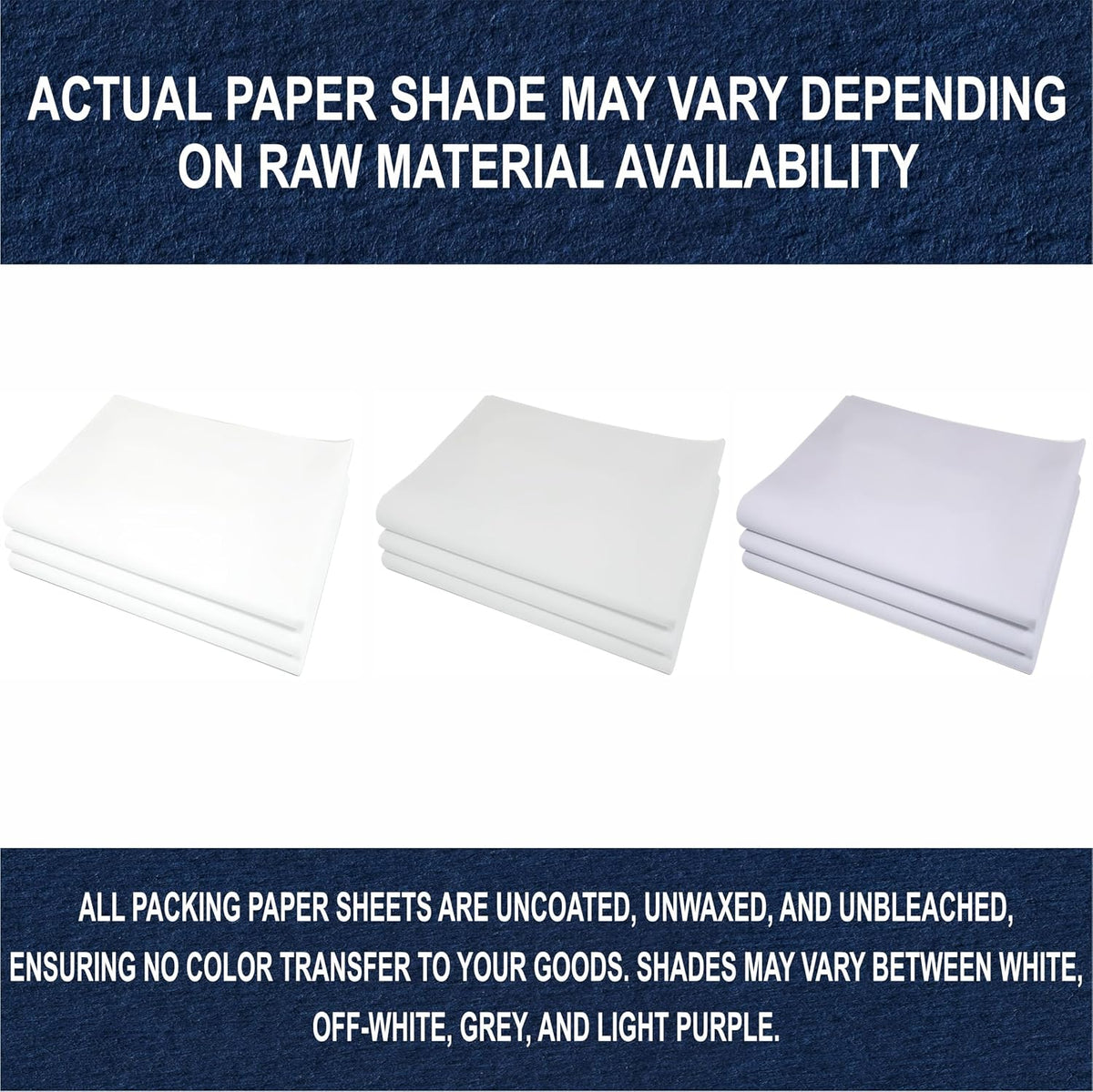 smooth paper finish that leaves no residue on glass, china, or polished surfaces