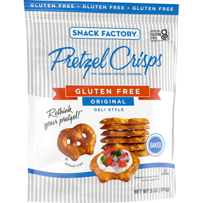 Snack Factory Pretzel Crisps Gluten Free – Care Package Gift for Gluten-Intolerant Friends, Original 3-Pack