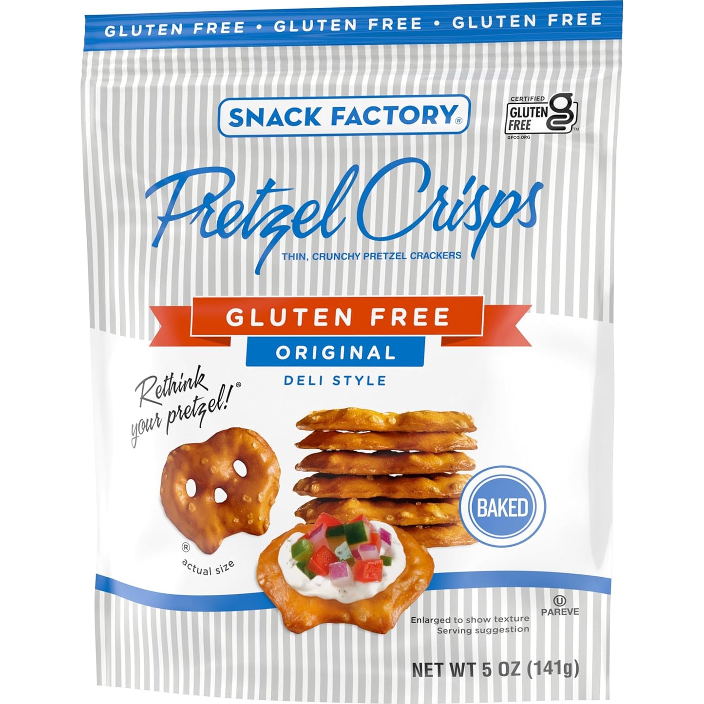 Snack Factory Pretzel Crisps Gluten Free – Care Package Gift for Gluten-Intolerant Friends, Original 3-Pack