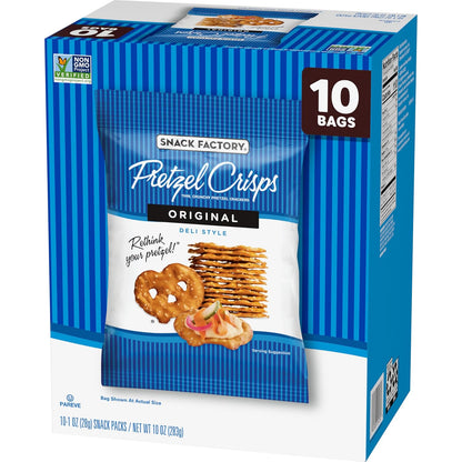 Snack Factory Pretzel Crisps – Hostess Gift Snack Box, Flat Pretzel Crisps for Charcuterie Boards