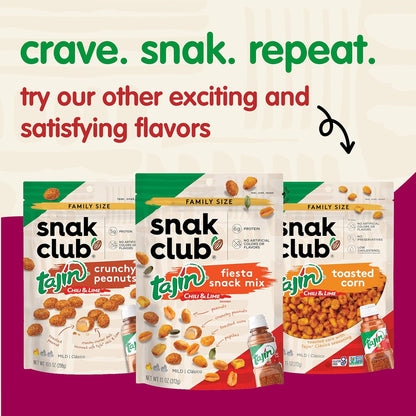 Snak Club Tajín Chili-Lime Peanuts – Gourmet Snack Gift for Hosts and Travelers, 12 oz Resealable Bag