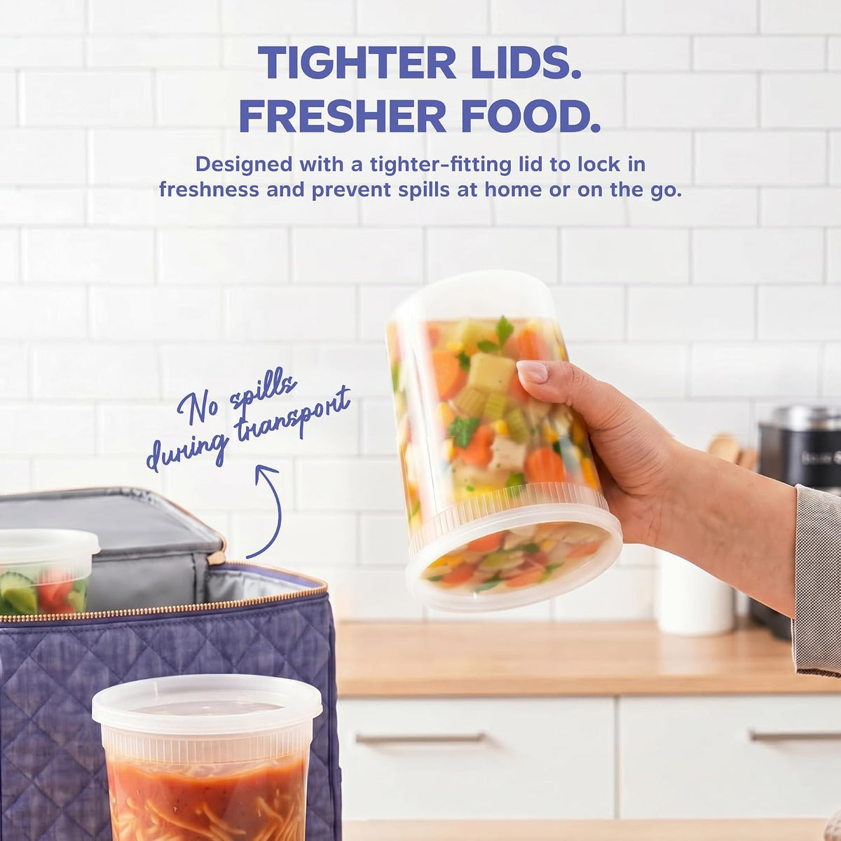 snap-closure airtight, leak-resistant lids