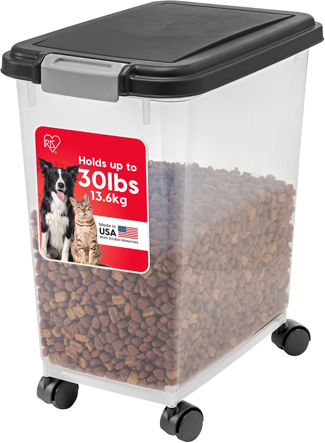 snap-lock lid with foam-line airtight seal to block moisture, humidity, and pests