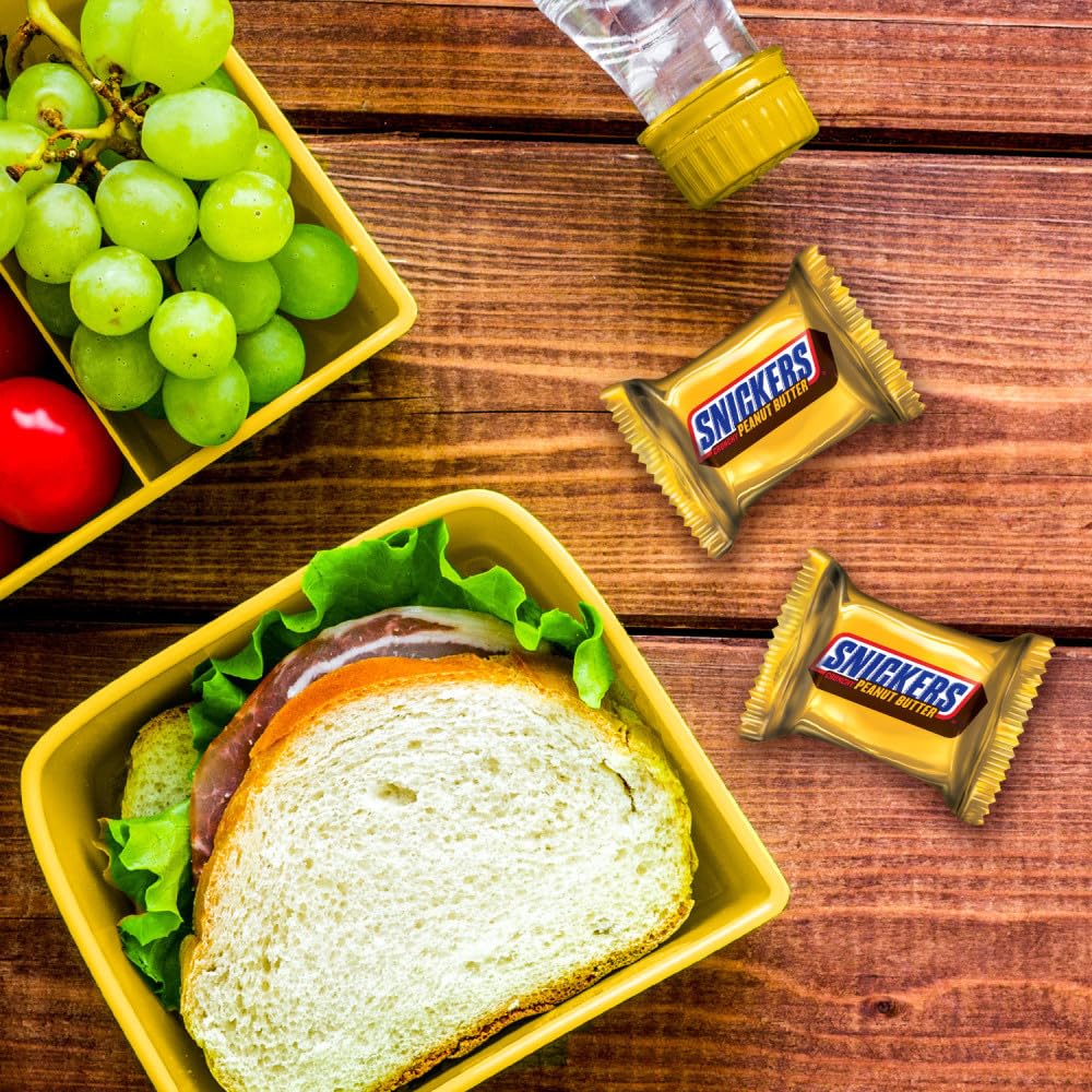 SNICKERS Crunchy Peanut Butter Squared Fun Size Candy for Front Porch Trick-or-Treat Night, Insulated Ship 11.5oz