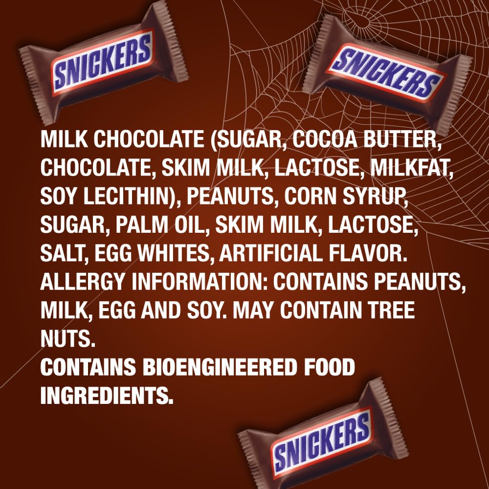 SNICKERS Original Fun Size Bars, Child-Safe Portion-Controlled Candy for Fall Carnivals and Family Movie Nights, 10.59oz Bulk Bag