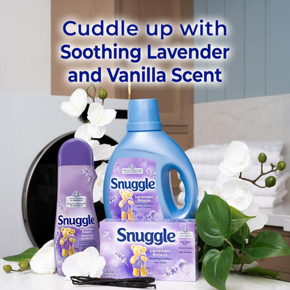 Snuggle Dryer Sheets, Lavender Breeze Scent Safe for Nursery and Kids Room, Softens Pajamas and Bedding