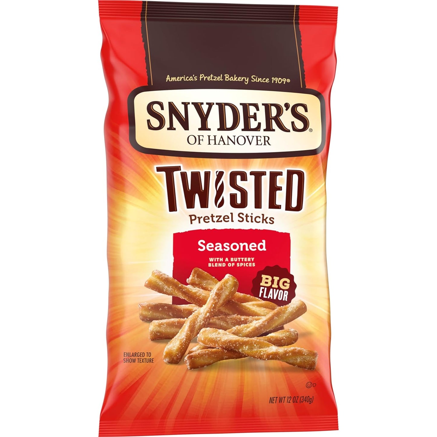 Snyder's of Hanover Twisted Pretzel Sticks Home Office Desk Snack for Afternoon Crunch Breaks