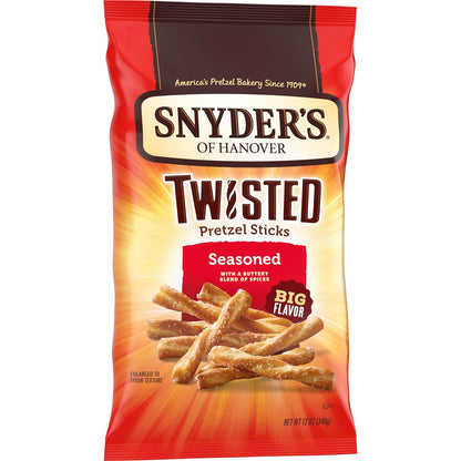 Snyder's of Hanover Twisted Pretzel Sticks Home Office Desk Snack for Afternoon Crunch Breaks