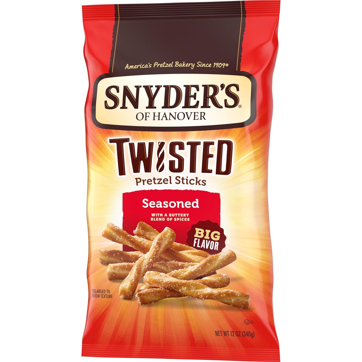 Snyder's of Hanover Twisted Pretzel Sticks Home Office Desk Snack for Afternoon Crunch Breaks