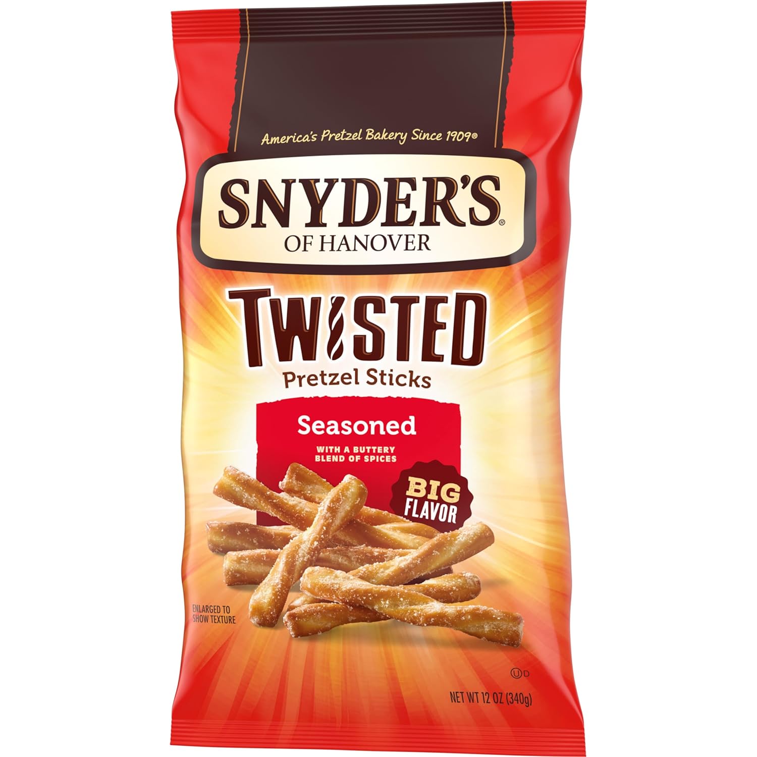 Snyder's of Hanover Twisted Pretzel Sticks Home Office Desk Snack for Afternoon Crunch Breaks