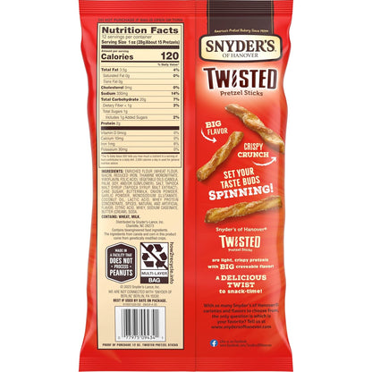 Snyder's of Hanover Twisted Pretzel Sticks Home Office Desk Snack for Afternoon Crunch Breaks