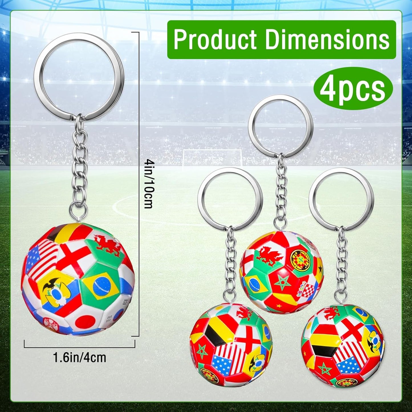 soccer ball-shaped keychain pendant