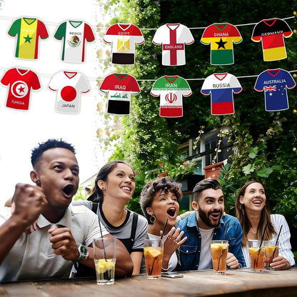 Soccer Country Garland – Outdoor Backyard String Flags for FIFA Watch Nights and Tailgate Fan Zones, 49 Countries