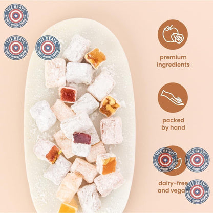 soft, chewy lokum-style texture made from water-rich fruits