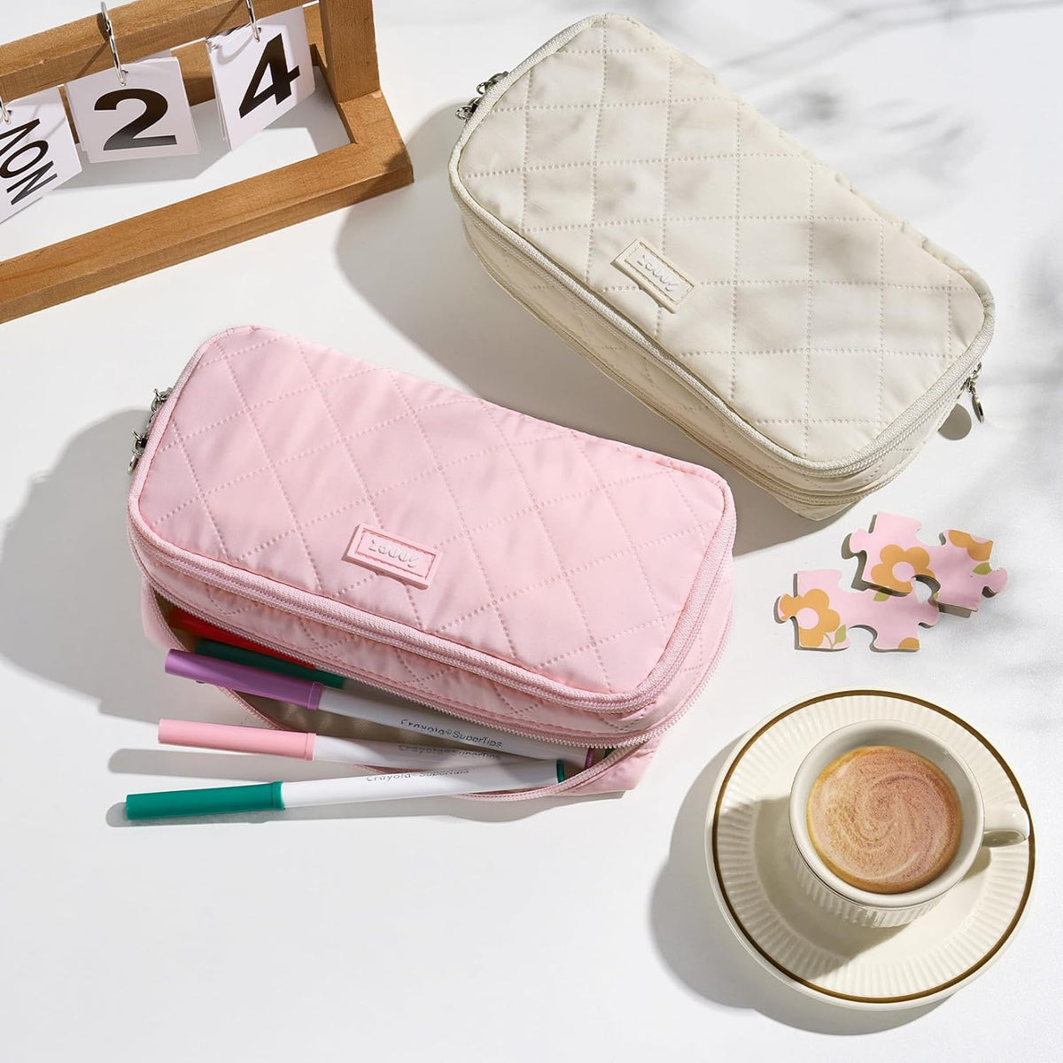 soft quilted fabric exterior with long-lasting stitched construction