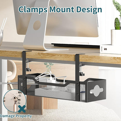 soft rubber padding on clamp contact points to prevent desk damage