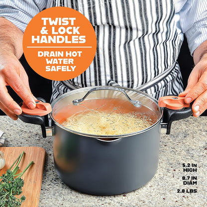 solid aluminum body weighing under 3 lbs for even heating and lightweight handling
