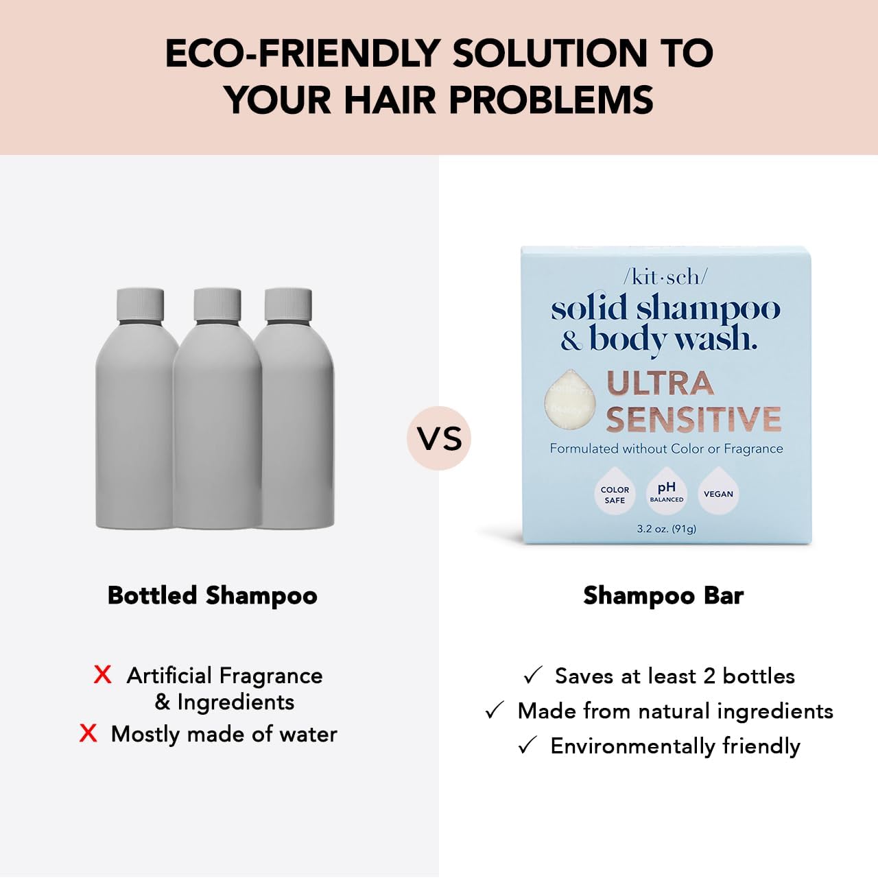 solid bar that replaces up to 4 plastic bottles (zero-waste)