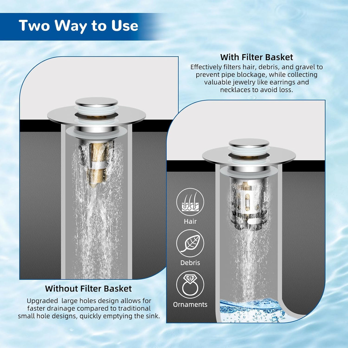 solid brass, stainless steel, and durable plastic construction with chrome finish