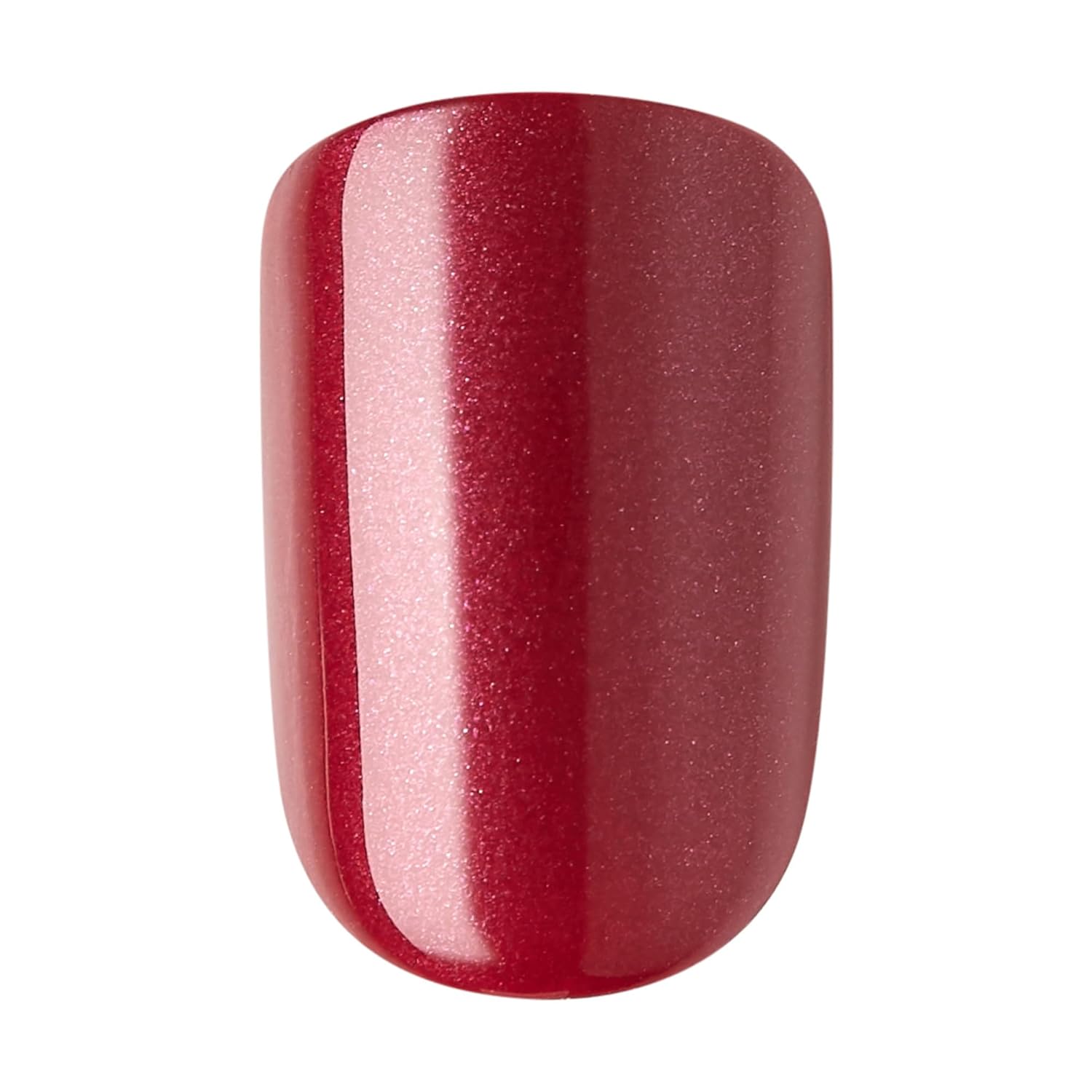 solid color gel-finish surface in curated shades (reds, purples) with no bling or accents