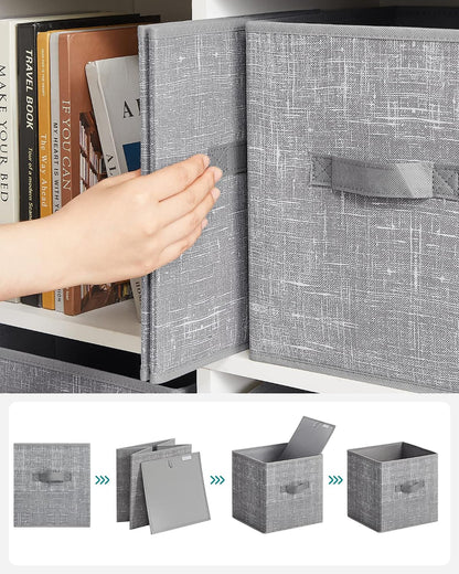 SONGMICS Fabric Storage Bins, Stylish Holiday Gift for New Homeowners Setting Up a Cube Shelf System