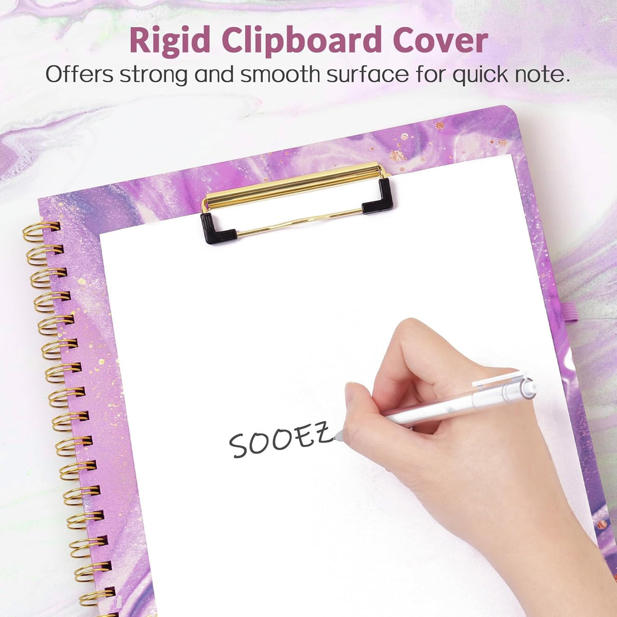 Sooez Spiral Clipboard Folio – Clipboard Notebook Combo for Streamlined Note-Taking in Meetings, Wards, and Lectures