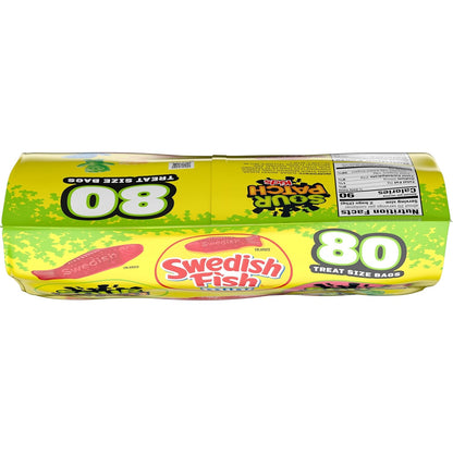 SOUR PATCH KIDS and SWEDISH FISH Mini Candy – Office Break Room and Reception Desk Shared Treats, 80 Individually Wrapped Packs