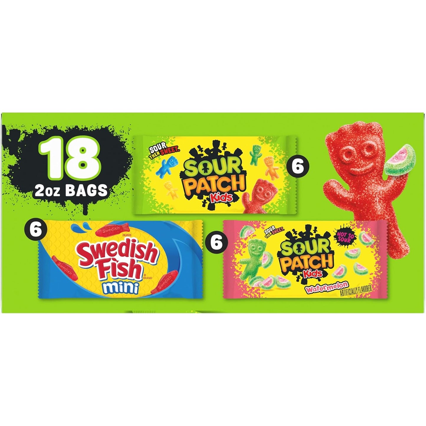 SOUR PATCH KIDS and SWEDISH FISH Mini Candy Pack – Portable Snack Bags for Road Trips, Camping, and Outdoor Adventures