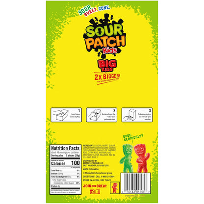 SOUR PATCH KIDS Big Kids Bulk Candy Easter Basket Stuffer and Spring Holiday Gift Bag Treats, 240 Count Box