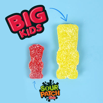 SOUR PATCH KIDS Big Kids Sour Gummy Candy, 2X Pieces Lunchbox Treat for School-Age Kids, 1.7 lb