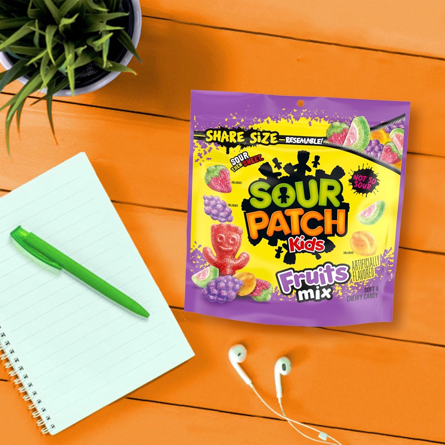 SOUR PATCH KIDS Gummy Candy for Playroom and Pantry, Fat-Free Kids Snack Bag 11.03 oz