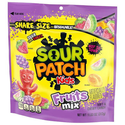 SOUR PATCH KIDS Gummy Candy for Playroom and Pantry, Fat-Free Kids Snack Bag 11.03 oz