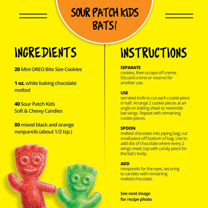 SOUR PATCH KIDS Halloween Candy Variety Pack - 40 Individually Wrapped Trick or Treat Bags for Kids Classroom Party
